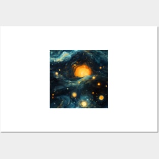 Van Gogh Starry Night Outer Space Pattern 10 Posters and Art